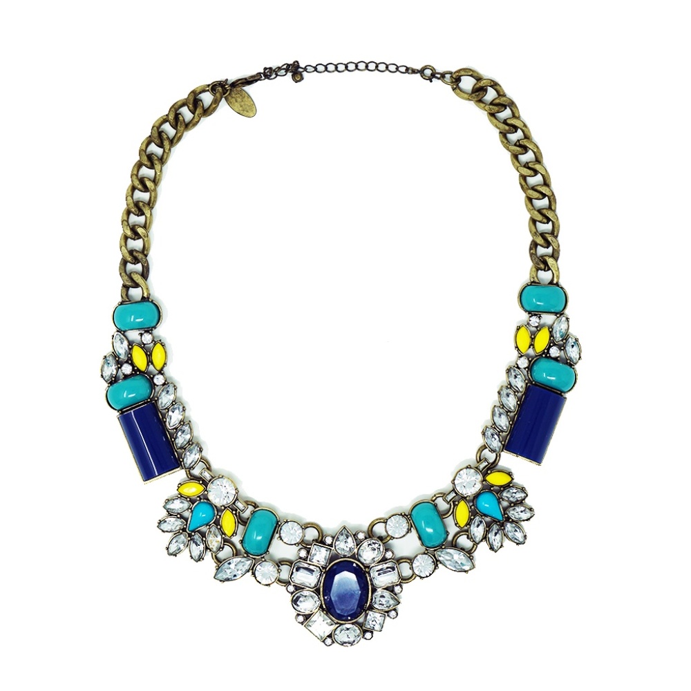 Blue Bib Necklace